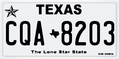 TX license plate CQA8203