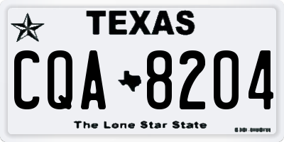 TX license plate CQA8204