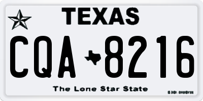 TX license plate CQA8216