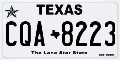 TX license plate CQA8223