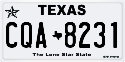 TX license plate CQA8231