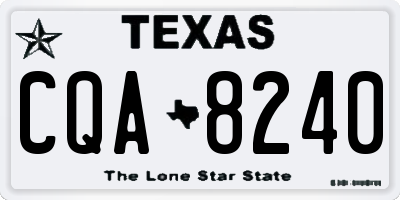 TX license plate CQA8240