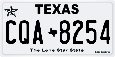 TX license plate CQA8254