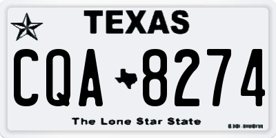 TX license plate CQA8274