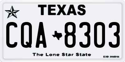TX license plate CQA8303