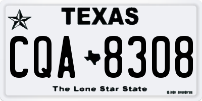 TX license plate CQA8308