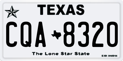 TX license plate CQA8320