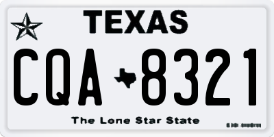 TX license plate CQA8321