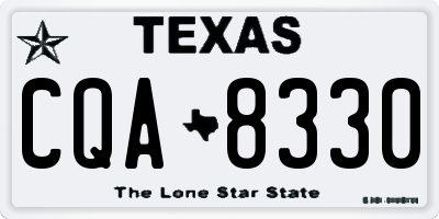 TX license plate CQA8330