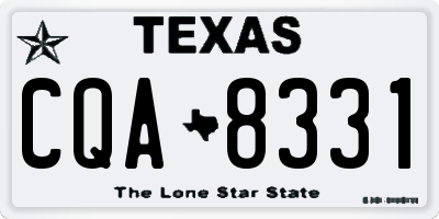 TX license plate CQA8331