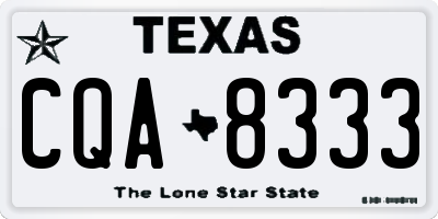 TX license plate CQA8333