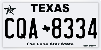 TX license plate CQA8334