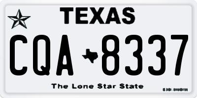 TX license plate CQA8337