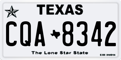 TX license plate CQA8342