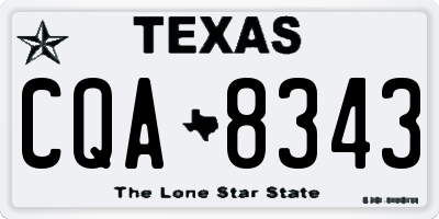 TX license plate CQA8343