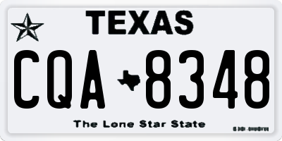 TX license plate CQA8348
