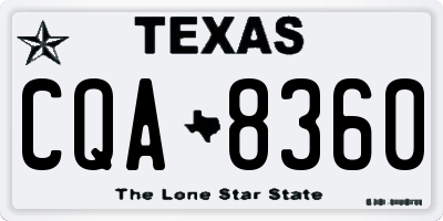 TX license plate CQA8360