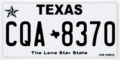 TX license plate CQA8370