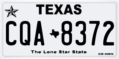 TX license plate CQA8372