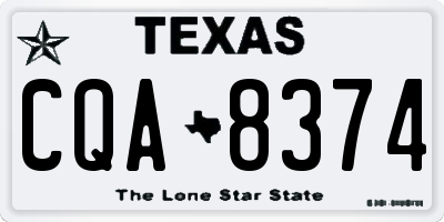 TX license plate CQA8374