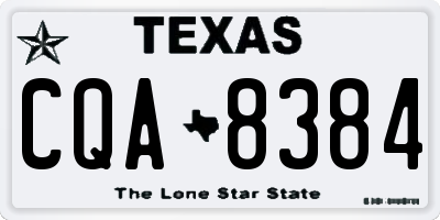 TX license plate CQA8384