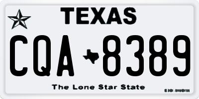 TX license plate CQA8389