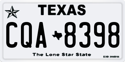 TX license plate CQA8398
