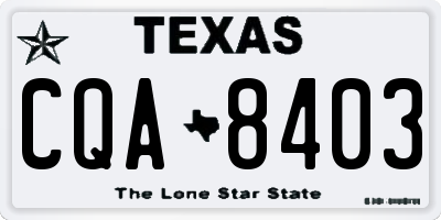 TX license plate CQA8403