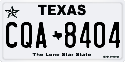 TX license plate CQA8404