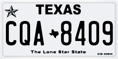 TX license plate CQA8409
