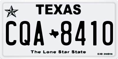 TX license plate CQA8410