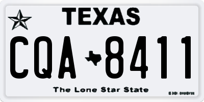 TX license plate CQA8411