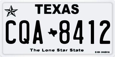 TX license plate CQA8412