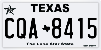 TX license plate CQA8415