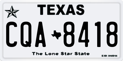 TX license plate CQA8418