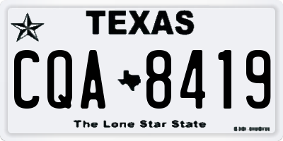 TX license plate CQA8419