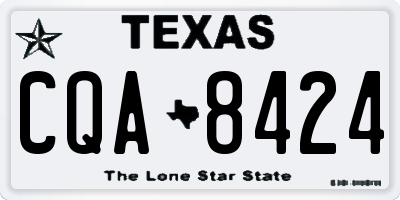 TX license plate CQA8424