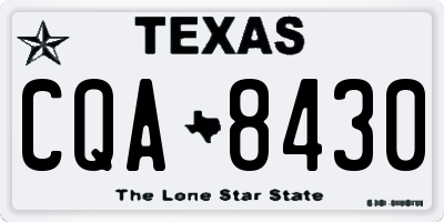 TX license plate CQA8430