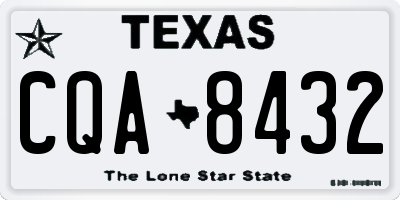 TX license plate CQA8432