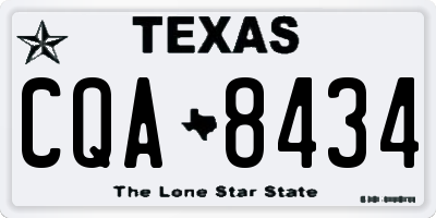 TX license plate CQA8434