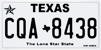 TX license plate CQA8438