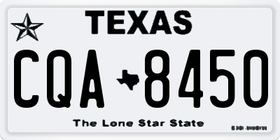 TX license plate CQA8450