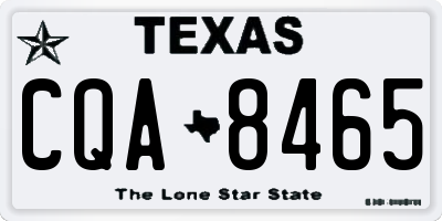 TX license plate CQA8465