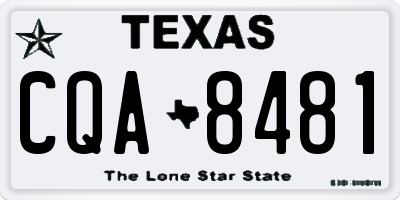 TX license plate CQA8481