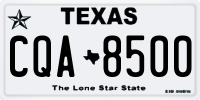 TX license plate CQA8500