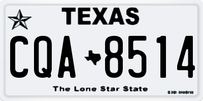 TX license plate CQA8514