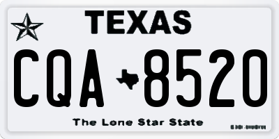 TX license plate CQA8520