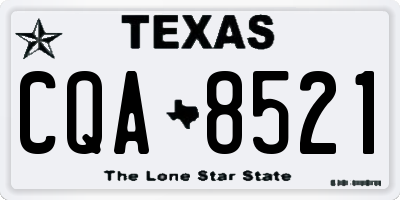 TX license plate CQA8521
