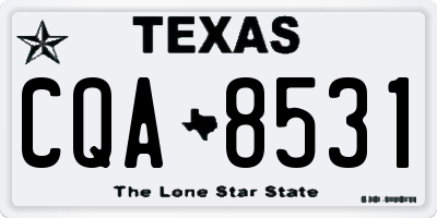 TX license plate CQA8531
