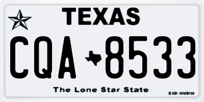 TX license plate CQA8533